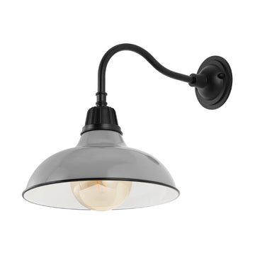 Aurora 12.25" Farmhouse Industrial Indoor/Outdoor Iron LED Gooseneck Arm Outdoor Sconce
